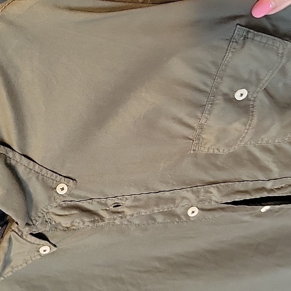 AE Olive Green Button Down Shirt XXL - Picture 3 of 7